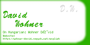 david wohner business card